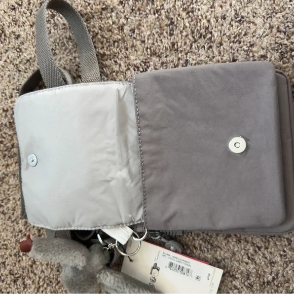 NWT Kipling “New Eldorado” Gray Tonal Crossbody Bag - Picture 4 of 7